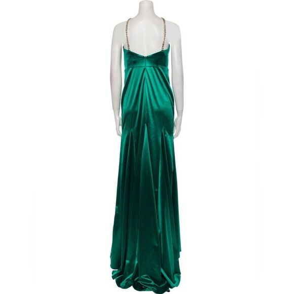 Ieena for Mac Duggal emerald green square neck line long gown dress size 4 - Picture 3 of 16